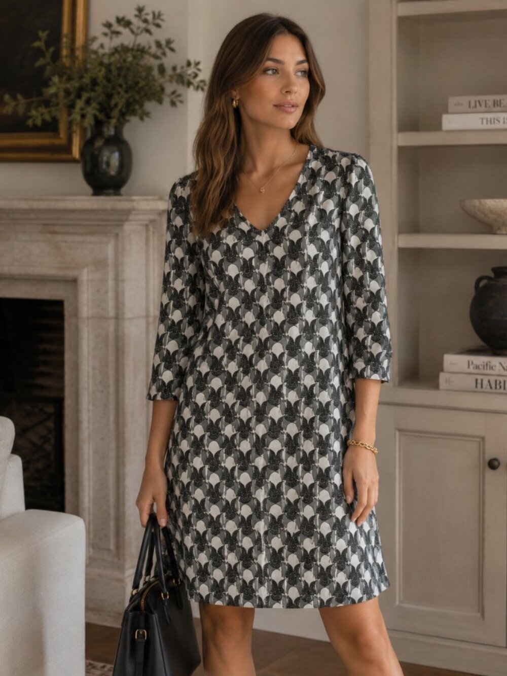Kate Quinn Trojan Horse Midi Dress Green Ivory Novelty Print Boho Women L